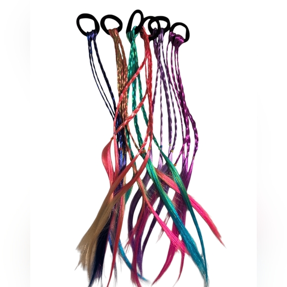 NWT Accessories Bundle Colorful Hair Extensions Sets, Bracelet, Hair Ties - Picture 2 of 5